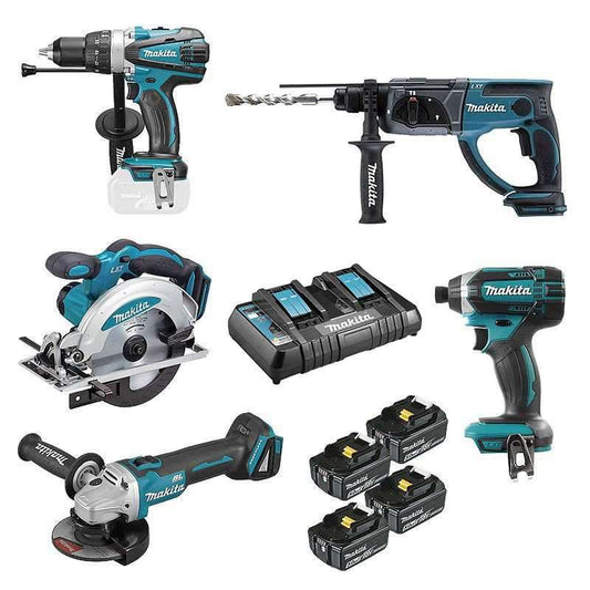 TORQUEMAX®️ Set mit 5 Werkzeugen MAKICH DLX5039PTJ – 18V Lithium-Ionen (4 x 5 Ah)